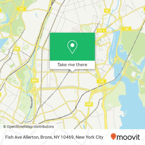 Mapa de Fish Ave Allerton, Bronx, NY 10469