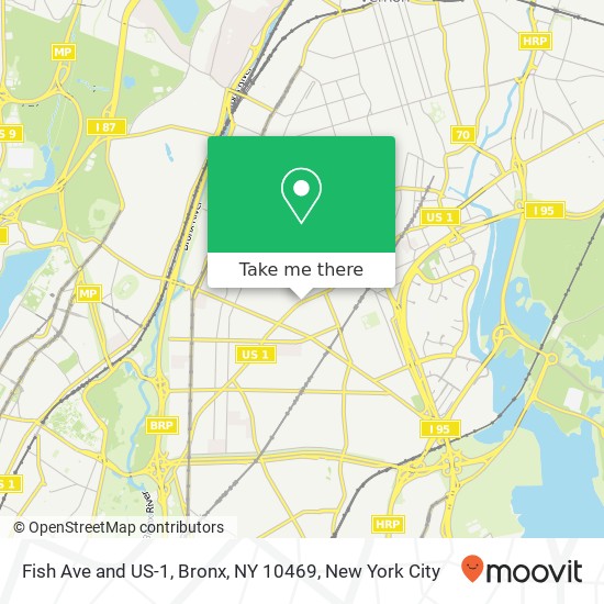 Mapa de Fish Ave and US-1, Bronx, NY 10469
