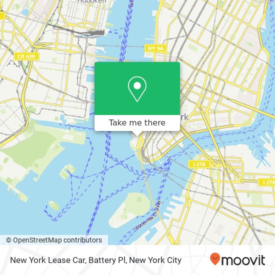 New York Lease Car, Battery Pl map