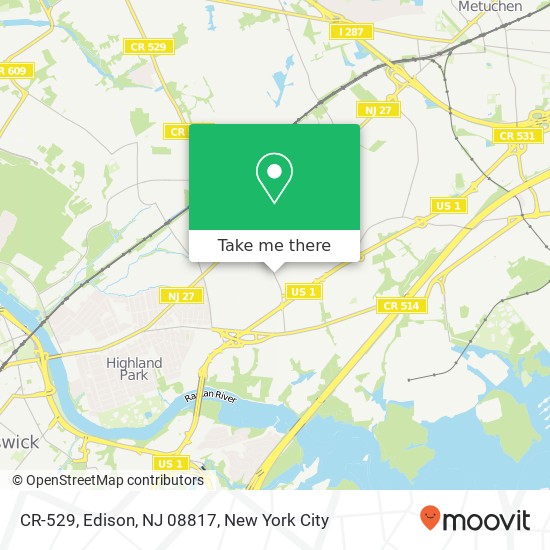 Mapa de CR-529, Edison, NJ 08817