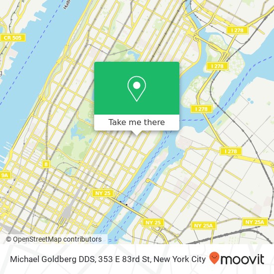 Michael Goldberg DDS, 353 E 83rd St map