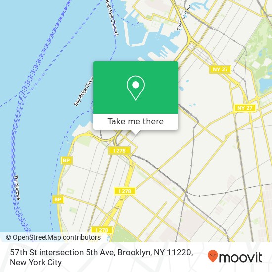 Mapa de 57th St intersection 5th Ave, Brooklyn, NY 11220