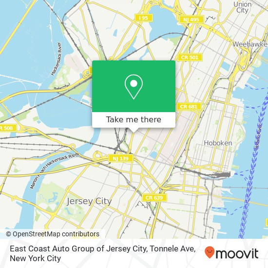 Mapa de East Coast Auto Group of Jersey City, Tonnele Ave