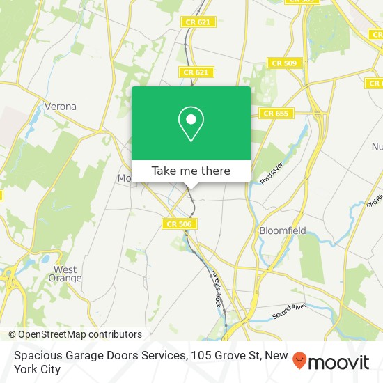 Mapa de Spacious Garage Doors Services, 105 Grove St
