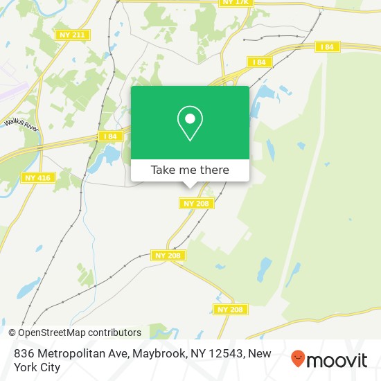 836 Metropolitan Ave, Maybrook, NY 12543 map