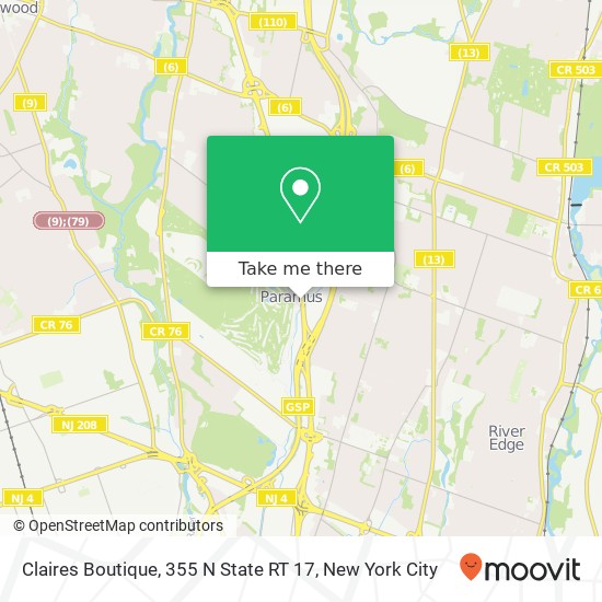 Mapa de Claires Boutique, 355 N State RT 17