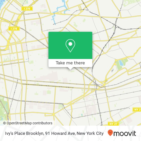 Mapa de Ivy's Place Brooklyn, 91 Howard Ave