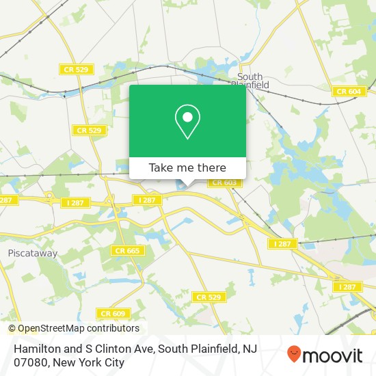 Mapa de Hamilton and S Clinton Ave, South Plainfield, NJ 07080