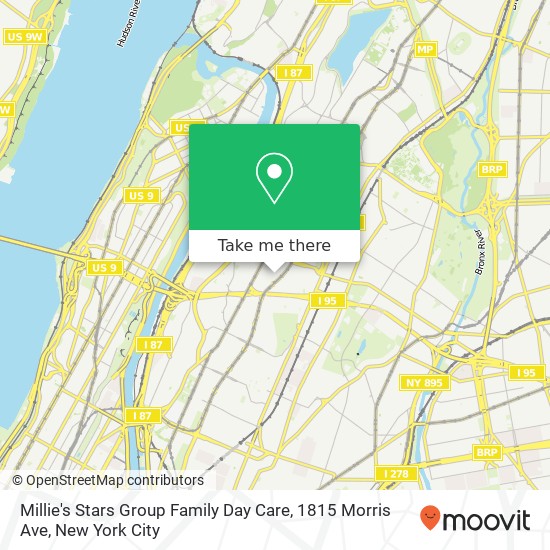 Mapa de Millie's Stars Group Family Day Care, 1815 Morris Ave