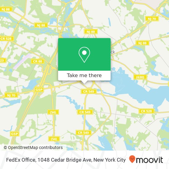 Mapa de FedEx Office, 1048 Cedar Bridge Ave