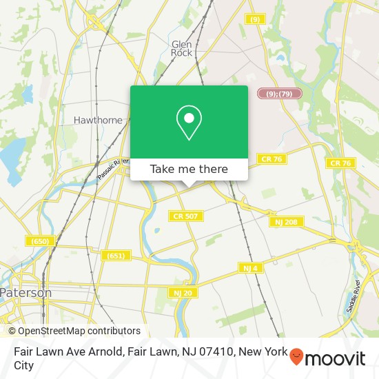 Mapa de Fair Lawn Ave Arnold, Fair Lawn, NJ 07410