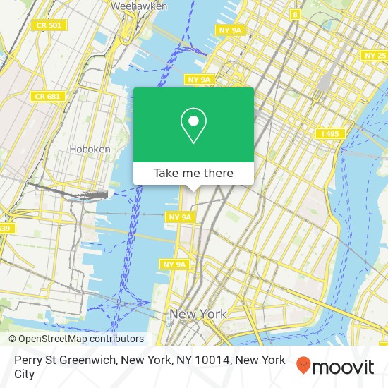 Mapa de Perry St Greenwich, New York, NY 10014