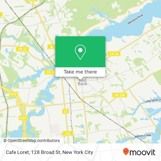 Cafe Loret, 128 Broad St map