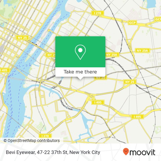 Mapa de Bevi Eyewear, 47-22 37th St
