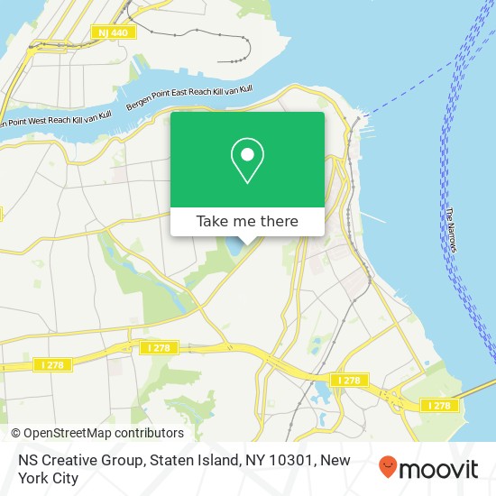Mapa de NS Creative Group, Staten Island, NY 10301