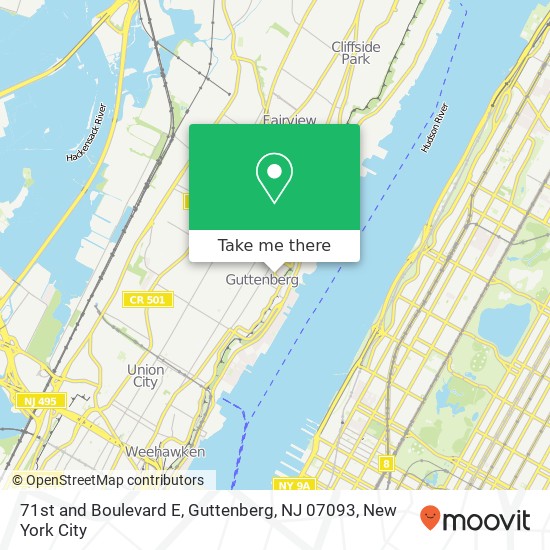 71st and Boulevard E, Guttenberg, NJ 07093 map
