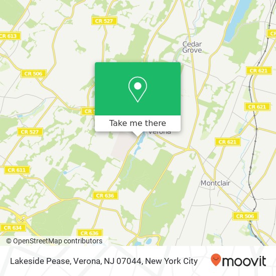 Mapa de Lakeside Pease, Verona, NJ 07044