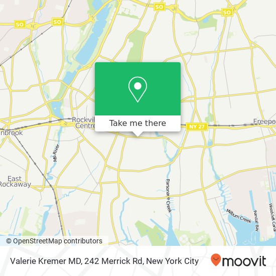 Mapa de Valerie Kremer MD, 242 Merrick Rd