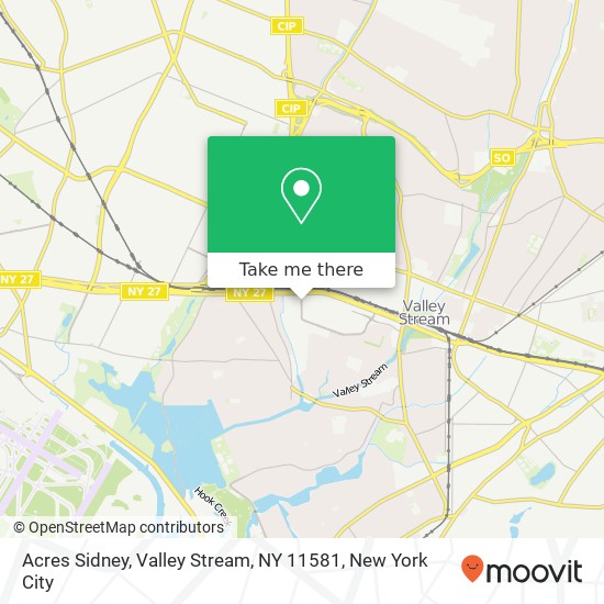 Mapa de Acres Sidney, Valley Stream, NY 11581