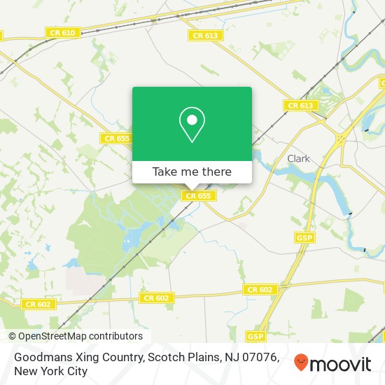 Mapa de Goodmans Xing Country, Scotch Plains, NJ 07076