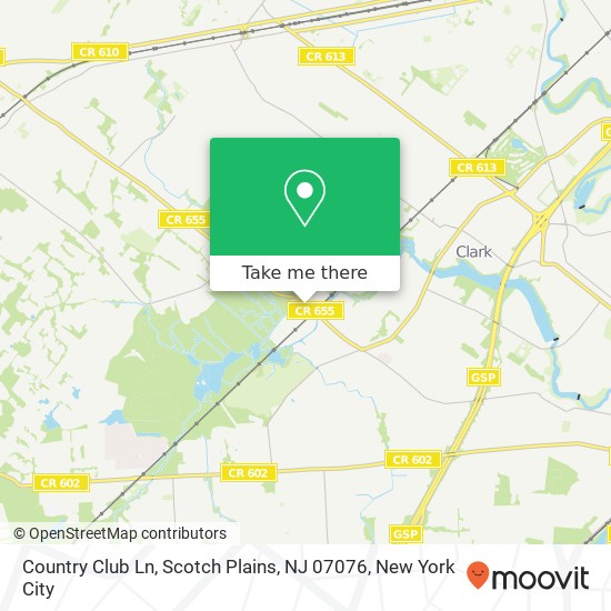 Mapa de Country Club Ln, Scotch Plains, NJ 07076