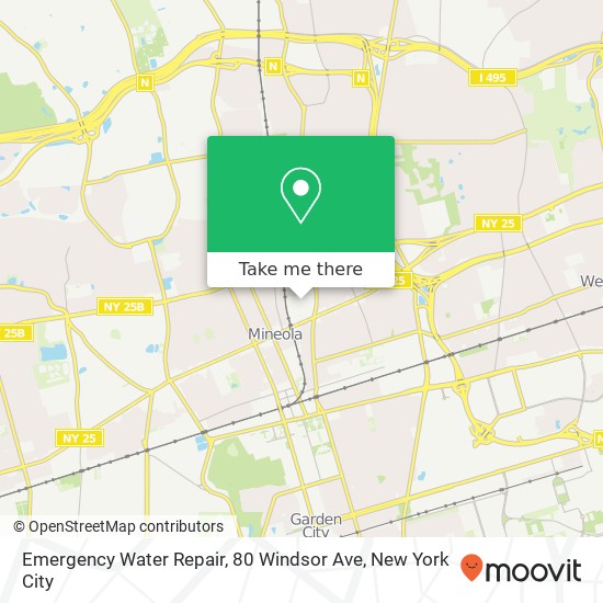 Mapa de Emergency Water Repair, 80 Windsor Ave