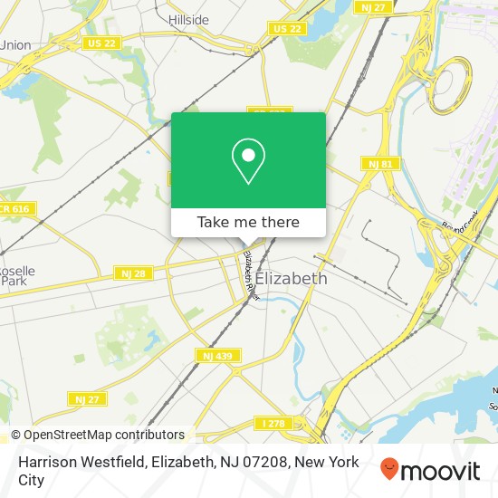 Mapa de Harrison Westfield, Elizabeth, NJ 07208
