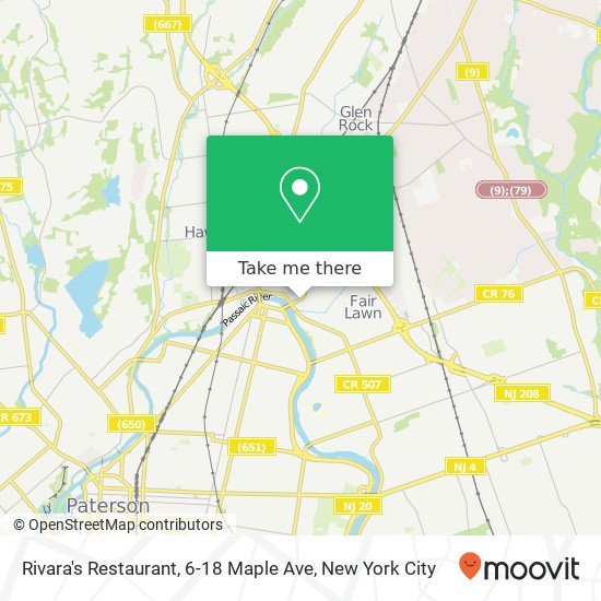 Rivara's Restaurant, 6-18 Maple Ave map
