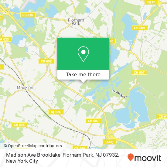 Madison Ave Brooklake, Florham Park, NJ 07932 map