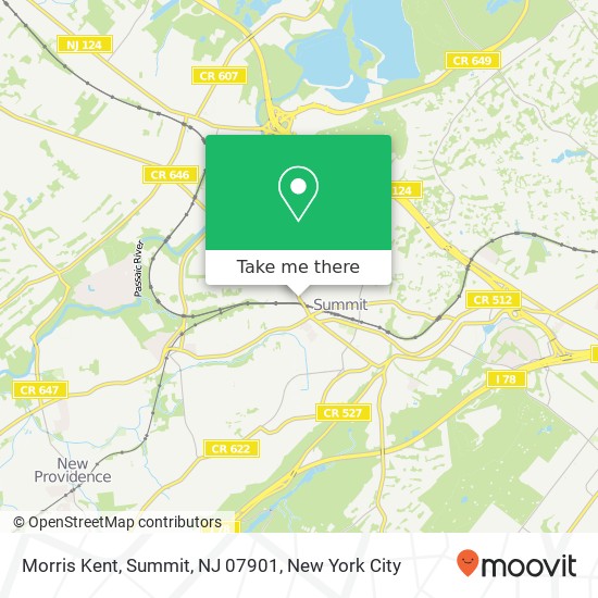 Mapa de Morris Kent, Summit, NJ 07901