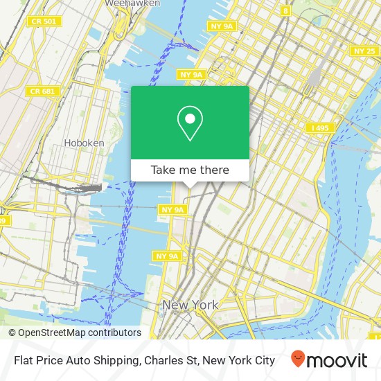 Flat Price Auto Shipping, Charles St map