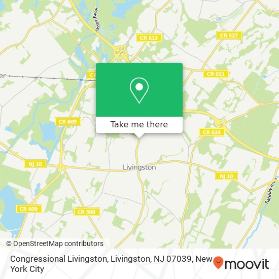 Mapa de Congressional Livingston, Livingston, NJ 07039