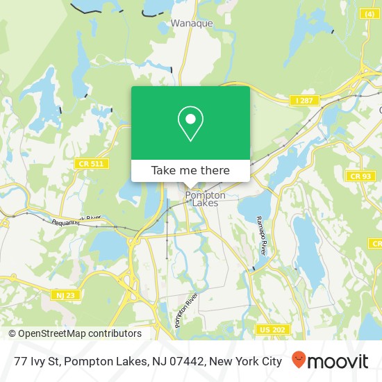 Mapa de 77 Ivy St, Pompton Lakes, NJ 07442