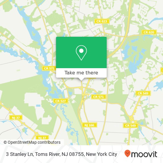 Mapa de 3 Stanley Ln, Toms River, NJ 08755