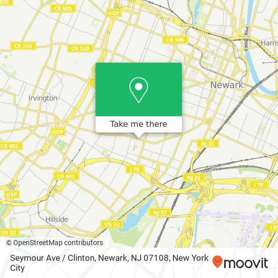 Seymour Ave / Clinton, Newark, NJ 07108 map