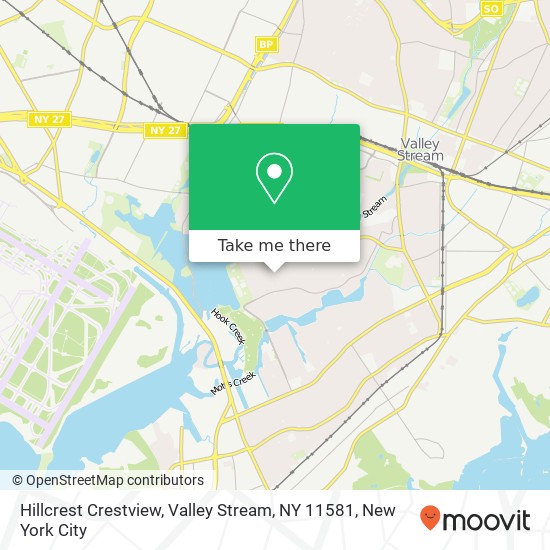 Mapa de Hillcrest Crestview, Valley Stream, NY 11581
