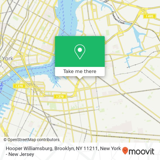 Mapa de Hooper Williamsburg, Brooklyn, NY 11211