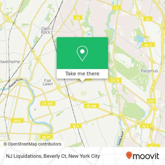 Mapa de NJ Liquidations, Beverly Ct
