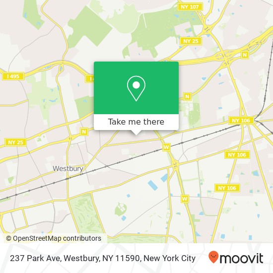 Mapa de 237 Park Ave, Westbury, NY 11590