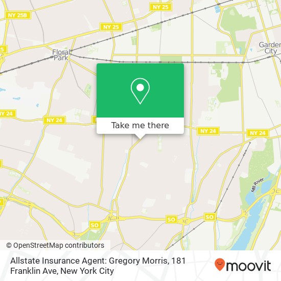 Allstate Insurance Agent: Gregory Morris, 181 Franklin Ave map