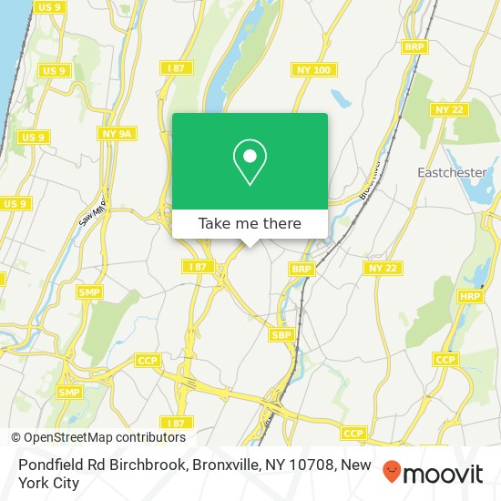 Mapa de Pondfield Rd Birchbrook, Bronxville, NY 10708