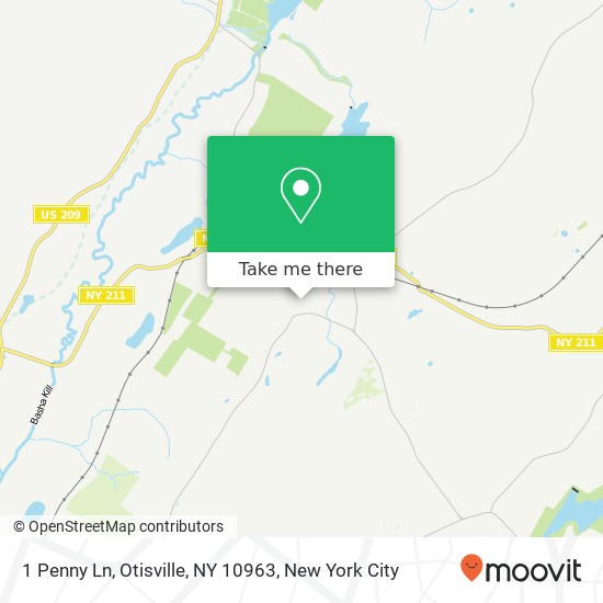 Mapa de 1 Penny Ln, Otisville, NY 10963