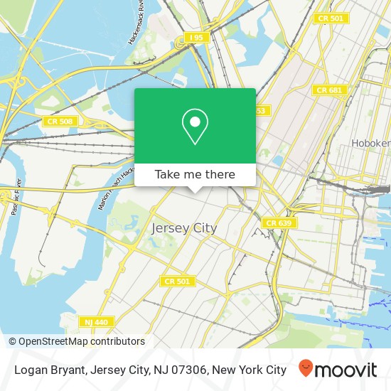 Mapa de Logan Bryant, Jersey City, NJ 07306