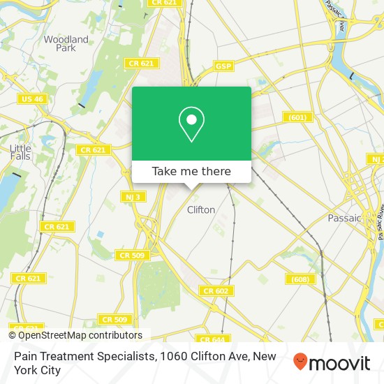 Pain Treatment Specialists, 1060 Clifton Ave map