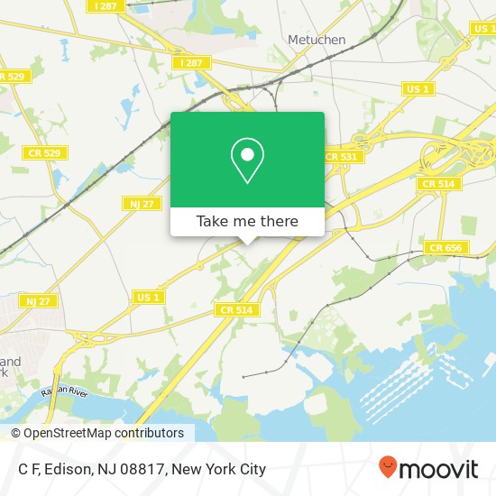 Mapa de C F, Edison, NJ 08817