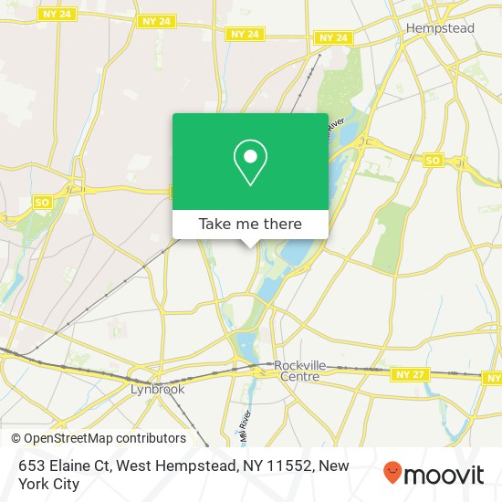 Mapa de 653 Elaine Ct, West Hempstead, NY 11552