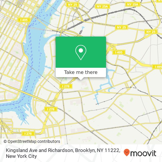 Kingsland Ave and Richardson, Brooklyn, NY 11222 map
