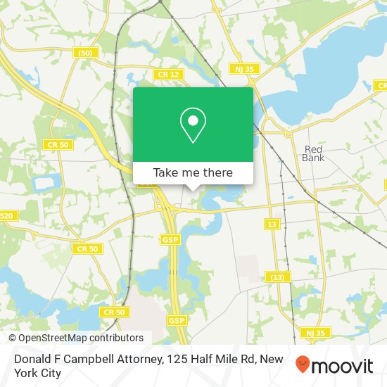 Donald F Campbell Attorney, 125 Half Mile Rd map