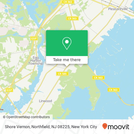 Mapa de Shore Vernon, Northfield, NJ 08225