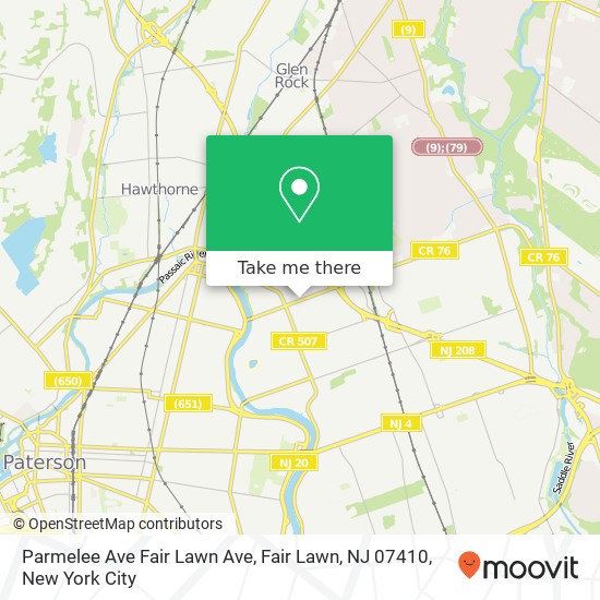 Mapa de Parmelee Ave Fair Lawn Ave, Fair Lawn, NJ 07410